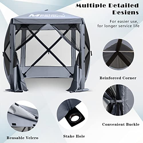 Image of MASTERCANOPY 6x6 Portable Screen House Room Pop up Gazebo Outdoor Camping Tent with Carry Bag (6x6,Grey)
