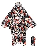 ANYOO Leichter Wasserdichter Regenponcho Regenjacken mit Ärmeln Belüftet Mehrzweck Regenmantel mit Kapuze Faltbare Schutzdecke Unterschlupf Plane für im Freien Camping Wandern Angeln, Einheitsgröße