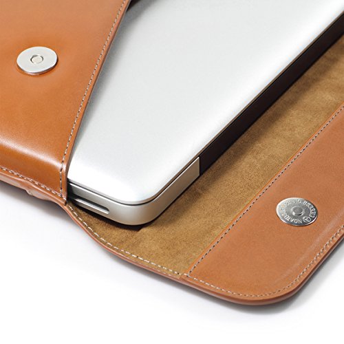 LENTION Split Leather Sleeve Case Compatible 2016-2019 MacBook Pro 13 (Thunderbolt 3), New Mac Air, XPS 13, iPad Pro 12.9 and Ultra Slim Laptop, Magnetic Snaps & Soft Touch (Brown) - Thumbnail 3