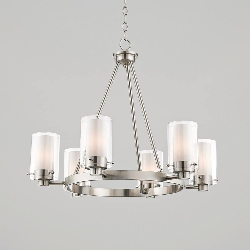 Livex Lighting 50676-91 Manhattan 6-Light Chandelier, Brushed Nickel