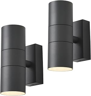 Kenn Up & Down IP65 Rated Outdoor Wall Light - (Anthracite, Pack of 2)