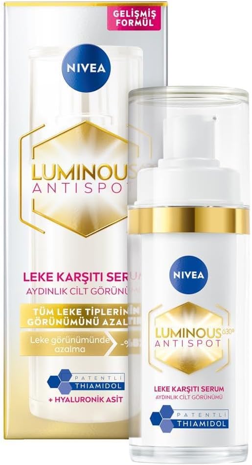 NIVEA Luminous630 Thiamidol Etkili Leke Karşıtı Cilt Serumu 30ml, Hyaluronik Asit, Cilt Tonu Eşitleyici,Aydınlık Görünüm