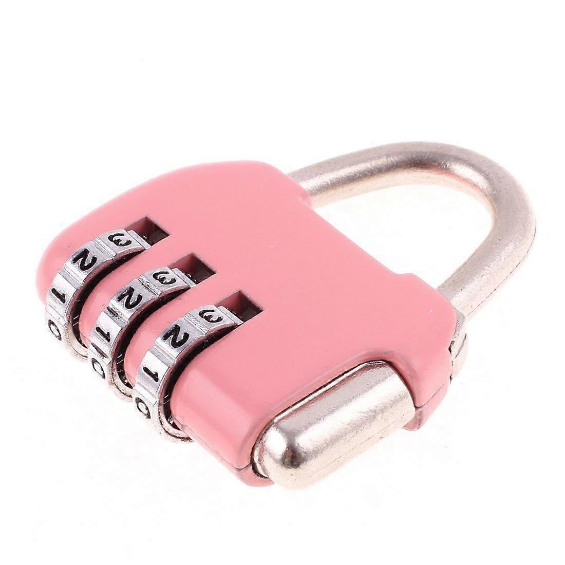 Joyhappst Image Color Luggage Box Resettable Combination Lock Padlock 3 Digit Number Pink