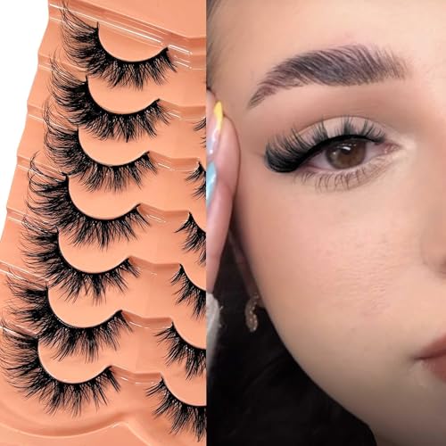 Yasnai Cat Eye Lashes False Eyelashes Volume Lashes Wispy Fake Lashes Natural Eyelashes 7 Pairs Pack 9D thumb #6