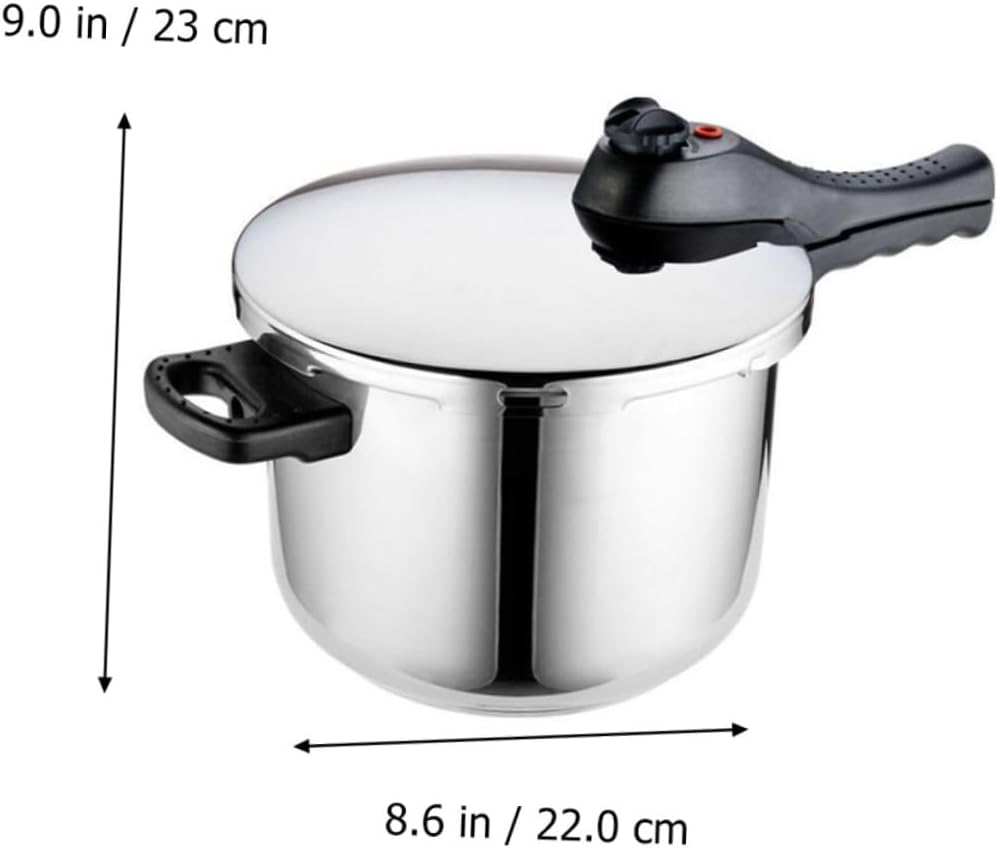 Stainless Steel Household Pressure Cooker with Overpressure Release Valve Compatible with Gas Stove and Induction Cooker Polished Surface for Easy Cleaning Multi-use Steaming