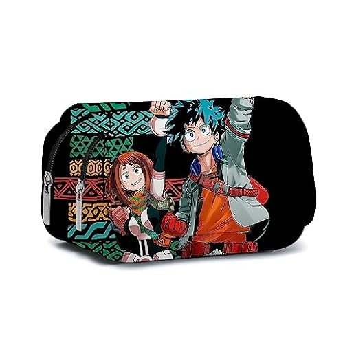 Anjinguang My Hero Academia - Estuche para lápices MHA, estuche de papelería de doble capa, gran capacidad, para niños, escuela, oficina, Tipo 1, 22*12*9cm | Ya disponible en tu tienda friki favorita! En mundofriki.es!
