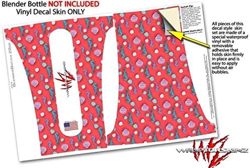 Miniatura 3 de Decal Style Skin Wrap works with Blender Bottle 28oz Seahorses and Shells Coral (BOTTLE NOT INCLUDED)