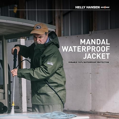 Helly-Hansen Workwear Mandal Waterproof Jacket for Men - Adjustable Hood, PVC-Coated Protective Windbreaker & Rain Coat - Image 3
