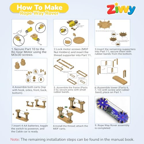 Image of Stem Toy Ropeway Rover | Toys for Boys 7-14 Years | Science Experiment kit | Educational Toys for 3 Year Old | Puzzle Game for Kids 7 to 10 Years
