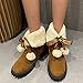 Ladies Fashion Suede Bowknot Wool Decorative Medium Boots Coarse Heel Coarse Heel Boots Snow Boot Womens 8 (Brown, 8)