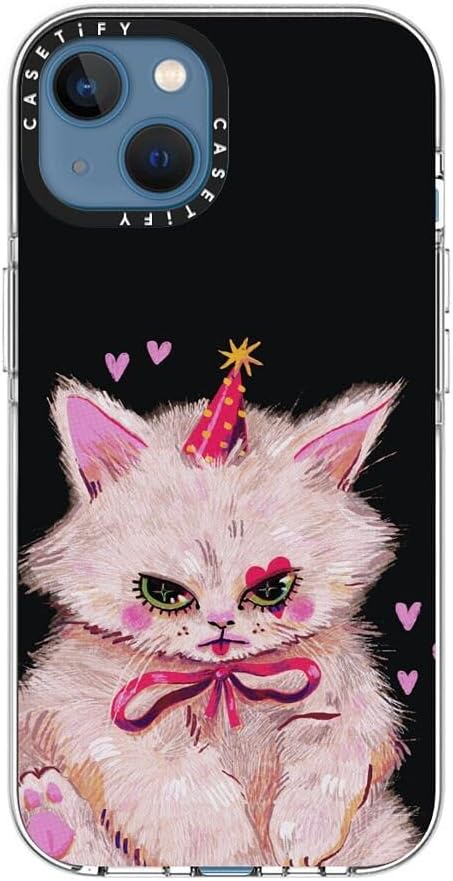 CASETiFY Clear iPhone 13 Case [Not Yellowing / 6.6 ft. 3X Military Grade Drop Protection/Compatible with Magsafe] - Clown Kitty - Clear