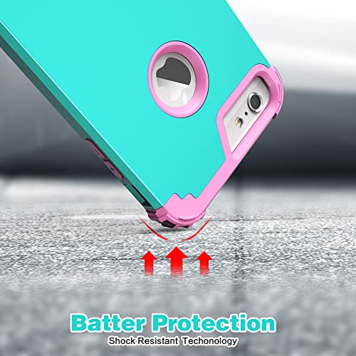IDweel for iPhone 6S/6 Plus Case with Screen Protector Men, Mint Green/Pink - image 8