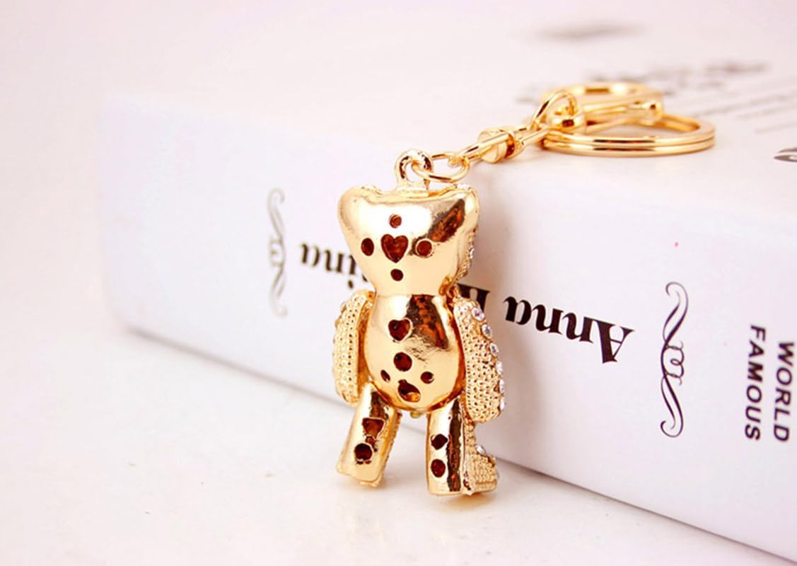 One Pack Cute Figure Cartoon Bear Jointed Bear Animal Car Keychain Women Bag Accessories Keychain Charm Gift - Image 7