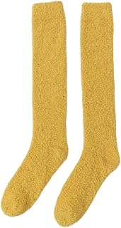Calcetines térmicos, 3 pares, largos y esponjosos, for mujer, hasta la rodilla, de color liso, suaves, cálidos, gruesos y peludos, for el hogar, acogedores calcetines de forro polar coral for descansa