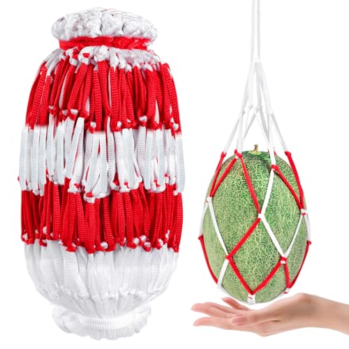 WhistenFla 30Pcs Melon Hammocks Cradles, 14Inches Melon Hammock for Trellis Heavy Duty Watermelon Nets, Support Hanging Bags for Pumpkin Cantaloupes Honeydew, 14In Bag 17in Handle, Bear for 30lbs