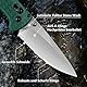 FLISSA Taschenmesser Klappmesser, AUS-8 Edelstahl, Scharfes Outdoor Messer mit Taschenclip, Einhandmesser klappbares Taschenmesser EDC Messer für Outdoor Jagd Camping, Grün