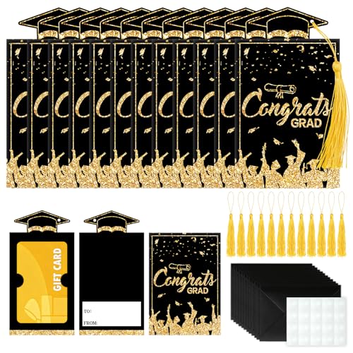 Sereliy 12 Sets Graduation Gift Money Holder with Envelopes & Tassels Graduation Money Holder Cards Congrats Grad Cash Gift Card Holders for High School & College Graduates