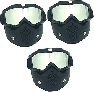 3Pcs Capacete Retrô Capacete Da Motocicleta Capacete Da Motocicleta Capacetes De Motocross Óculos De Motocicleta Máscara De Motocicleta Óculos De Motor Óculos De Capacete Máscara