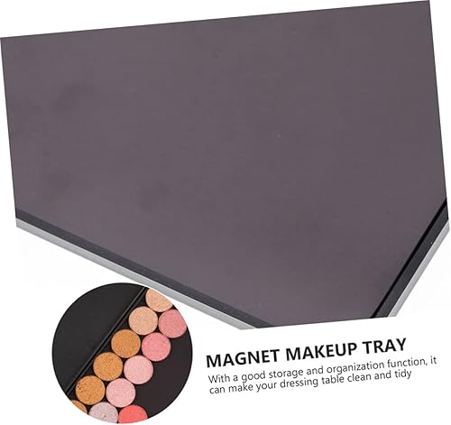 Miniatura 4 de minkissy Paleta de sombra de ojos DIY, bandejas de plástico, bandeja de servir extra grande, bandeja de servir negra, vacía, magnética, sombra de