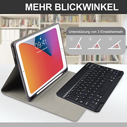 Yeegnar Tastaturhülle für iPad 9.7 mit deutscher QWERTZ-Tastatur