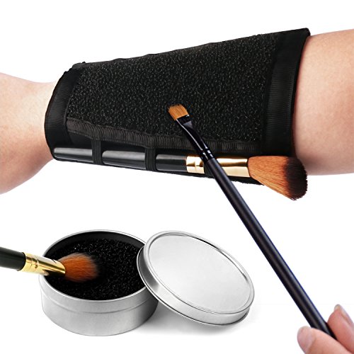 ESARORA Makeup Brushes Color Removal Cleaner Sponge & Armband More Easy to Switch or Remove Color from Your Brush