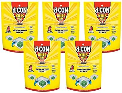 d-CON Disposable Corner Fit Mouse Poison Bait Station, 3 Bait Stations (Pack of 5)