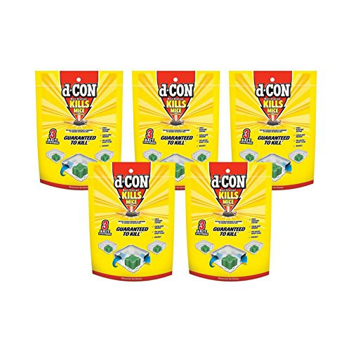 d-CON Disposable Corner Fit Mouse Poison Bait Station, 3 Bait Stations (Pack of 5)