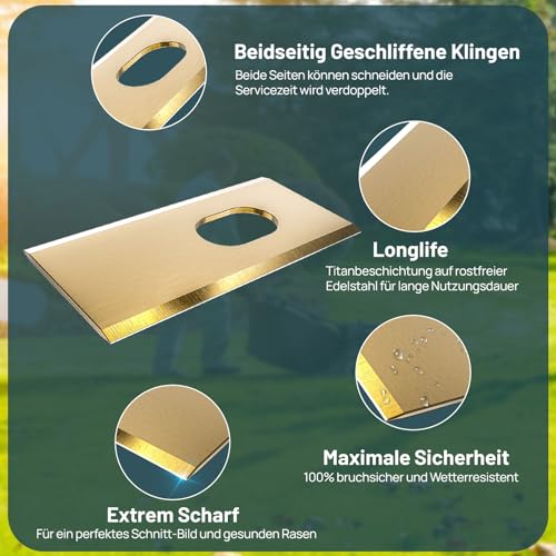 HAUSPROFI 30x Titan Ersatzmesser Ersatzklingen für MOVA 600, 600 Kit, 1000，LiDAX Ultra & NAVAX AWD Mähroboter, DIN EN 50636-2-107 geprüft, 60% langlebiger, inkl. Sicherungs-Schrauben & Box