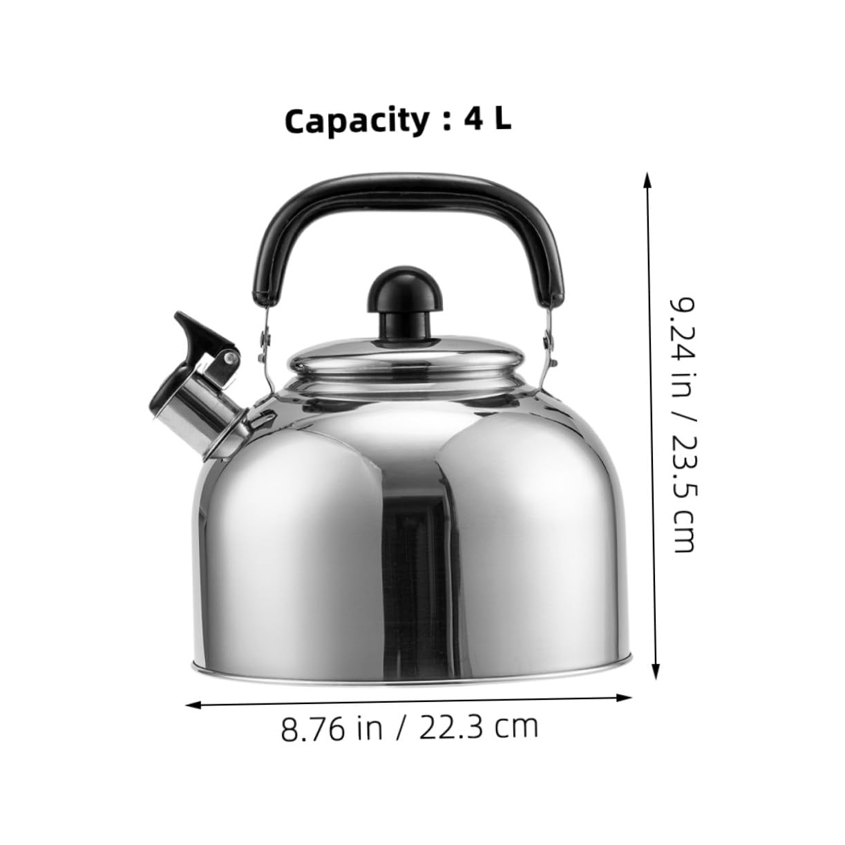 TOYANDONA Hervidor de Agua de Acero Inoxidable con Silbato Audible Mango Ergonómico Apto para Estufas de Gas Inducción y Eléctricas Fácil de Limpiar y