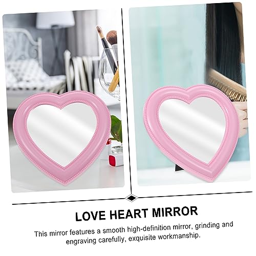 Espejo de maquillaje corazón para baño y escritorio miniatura 7