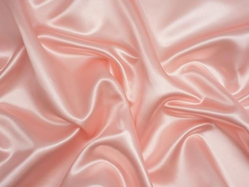Minerva Core Range Pastel Pink Soft Polyester Satin Fabric for Dressmaking - 147cm Wide - per metre