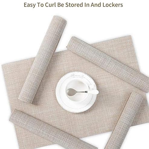 Miniatura 4 de SENDAY - Juego de 6 manteles individuales resistentes al calor, resistentes a las manchas, antideslizantes, para mesa de cocina, lavables,