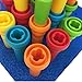 VIPAMZ Peg Board Set Toys-Montessori Occupational Therapy Fine Motor Skills Toy, Suitable for Toddlers and Preschoolers Over 3+ Year Old. 25 Tall-Stacker Pegs Rubber 8