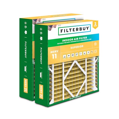 Filterbuy 20x21x5 Air Filter MERV 11 Allergen Defense (2-Pack), Pleated HVAC AC Furnace Air Filters Replacement for Lennox and Electro-Air (Actual Size: 19.88 x 20.50 x 4.38 Inches)