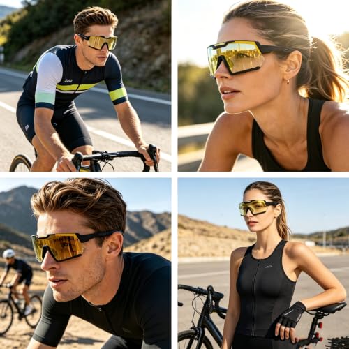 Image of Photochromic Z87 Safety Sports Sunglasses for Men Women, ANSI Z87 TR90 Frame UV400 Protection for Running Cycling