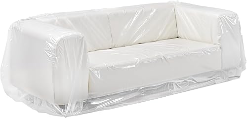 Miniatura 9 de VEVOR Funda de plástico para sofá, de 0.157 in de grosor para mudanza, fundas de sofá transparentes resistentes con diseño de apertura amplia,