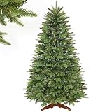 SHareconn Künstlicher Weihnachtsbaum 180cm,Hochwertige Äste aus 1111 PE&PVC und Einem Klappbaren Holzständer, Leichte Montage,Tannenbaum künstlich,ür die Weihnachtsdekoration Zuhause oder Büro