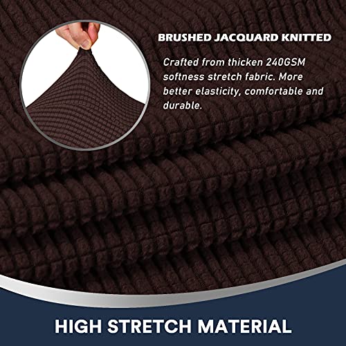 Stretch Sofa Armrest Covers Spandex Jacquard Arm Covers For Chairs And Sofas Anti-Slip Couch Armrest Covers With Sticker Furniture Armrest Protector For Sofa Couch Chair Recliner, Set Of 2, Brown #TOP3