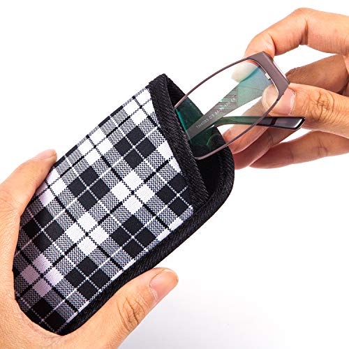 Image of TRIUMPH VISION Reading Glasses Pouch Eyeglass Sleeve Soft Case Slim 3 Pack | Alternative to Bulky Case Lightweight,Neoprene Lined Padded Protect Optical lens Slip in, Cute Pattern Portable for Daily Use