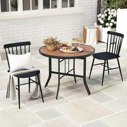 Image of Giantex Half Round Folding Table, Half Moon Dining Table with Heavy-Duty Metal Frame, Portable Space-Saving Semi-Circle Bistro Table for Banquet Event Patio Garden Entryway (2)