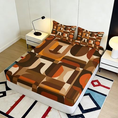Drap housse 3D imprimé motif géométrique 90x200x25cm