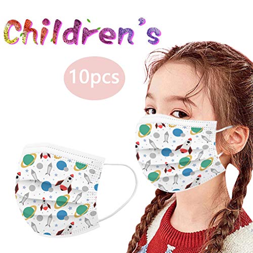 Preisvergleich Produktbild SeraISL 10 Stück Gesichtsschutz für Kinder, niedlicher Druck, staubdicht, Einweg-Munddeckel
