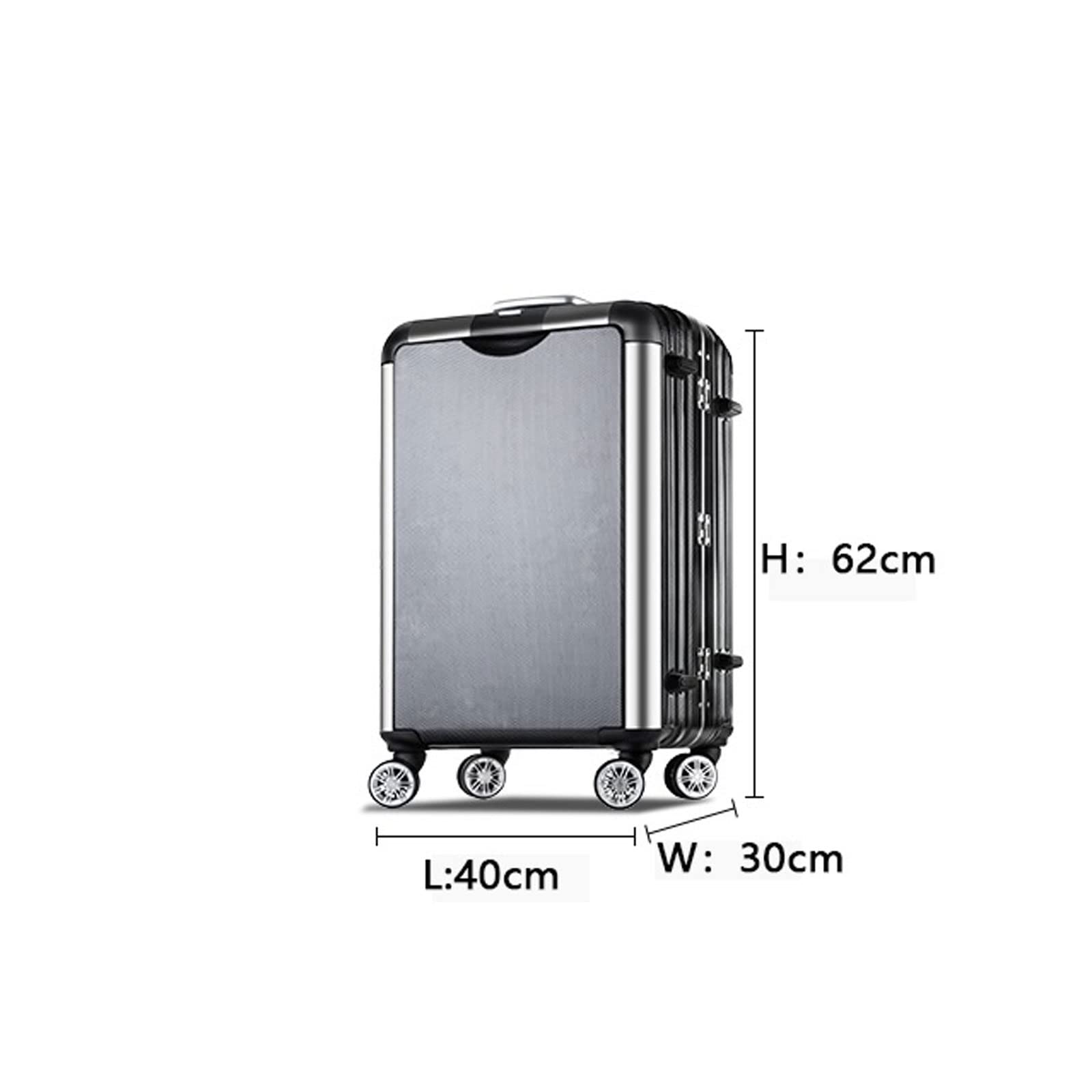 Estuche Rígido Equipaje Trolley Case Rueda Universal Pareja Maleta Hombres y Mujeres Embarque Equipaje Marco de Aluminio Caja de contraseña (Color : Blue)