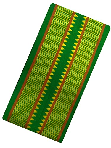 Stylesindia Men's Cotton Angavastram with Resham Border | 1.5 Meter Traditional Dupatta Stole for Ethnic & Festive Wear(Green)