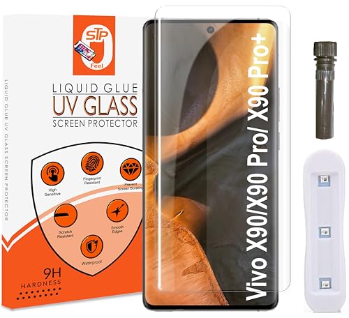 Image of Premium Curved Uv Tempered Glass For Vivo X90 Pro Cellphone (Transparent,Pack Of 1) Advanced Border Less Full Screen Protector Uv Screen Protector Guard With Installation Kit
