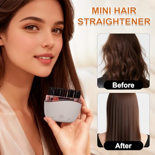 Mini plancha de pelo inalámbrica recargable blanca miniatura 2