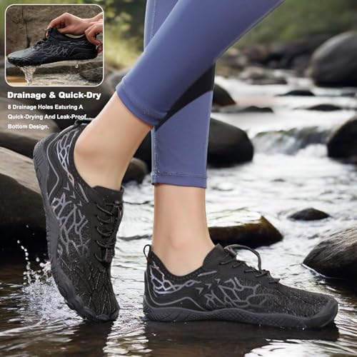 Image of Hike Barefoot Shoes Womens Men,Unisex Barefoot Water Shoes Breathable, Anti-Slip Hiking Footwear for Athletic Wide Toe Shoe Footwear for Hiking, Walking, Running, Yoga, and Water Sports