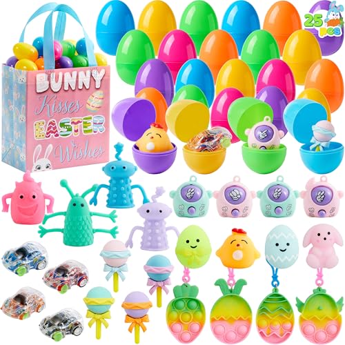 JOYIN 25pcs Prefilled Easter Eggs with Assorted Toys Plus Sticker...