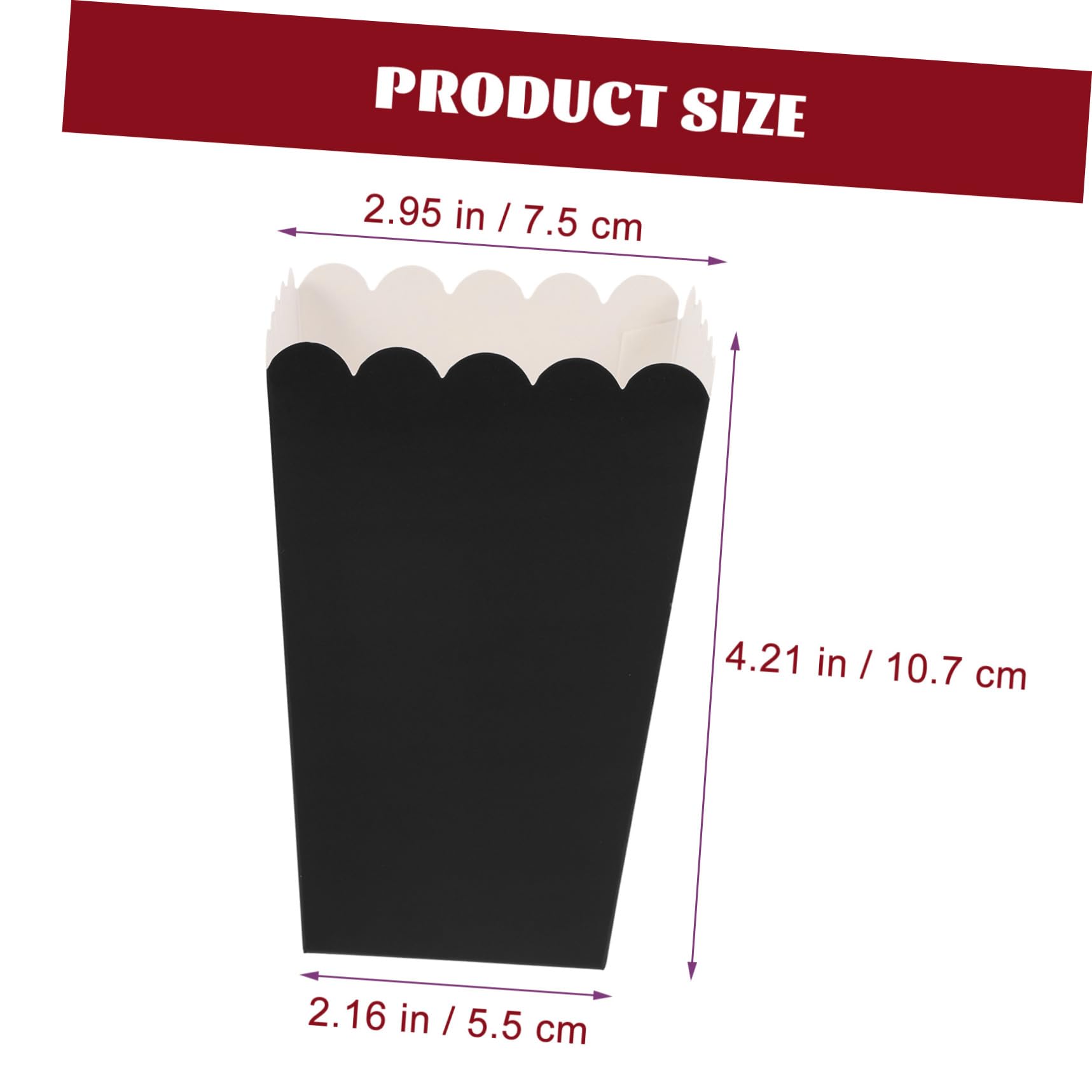 HEMOTON Scatole Popcorn 250g Nere 50 in Cartone Pieghevoli Pezzi