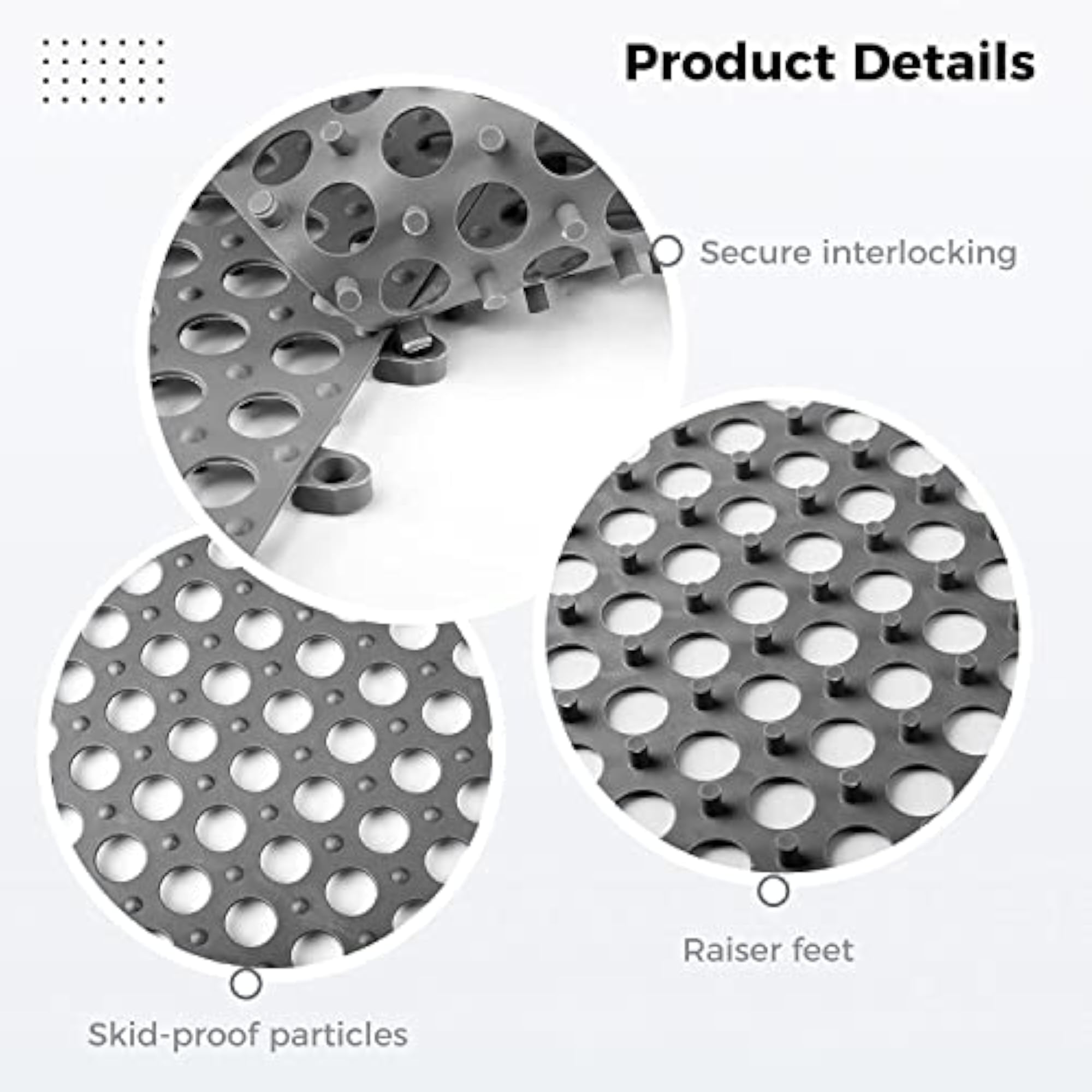 Interlocking Non-Slip Bathroom Mat, Waterproof